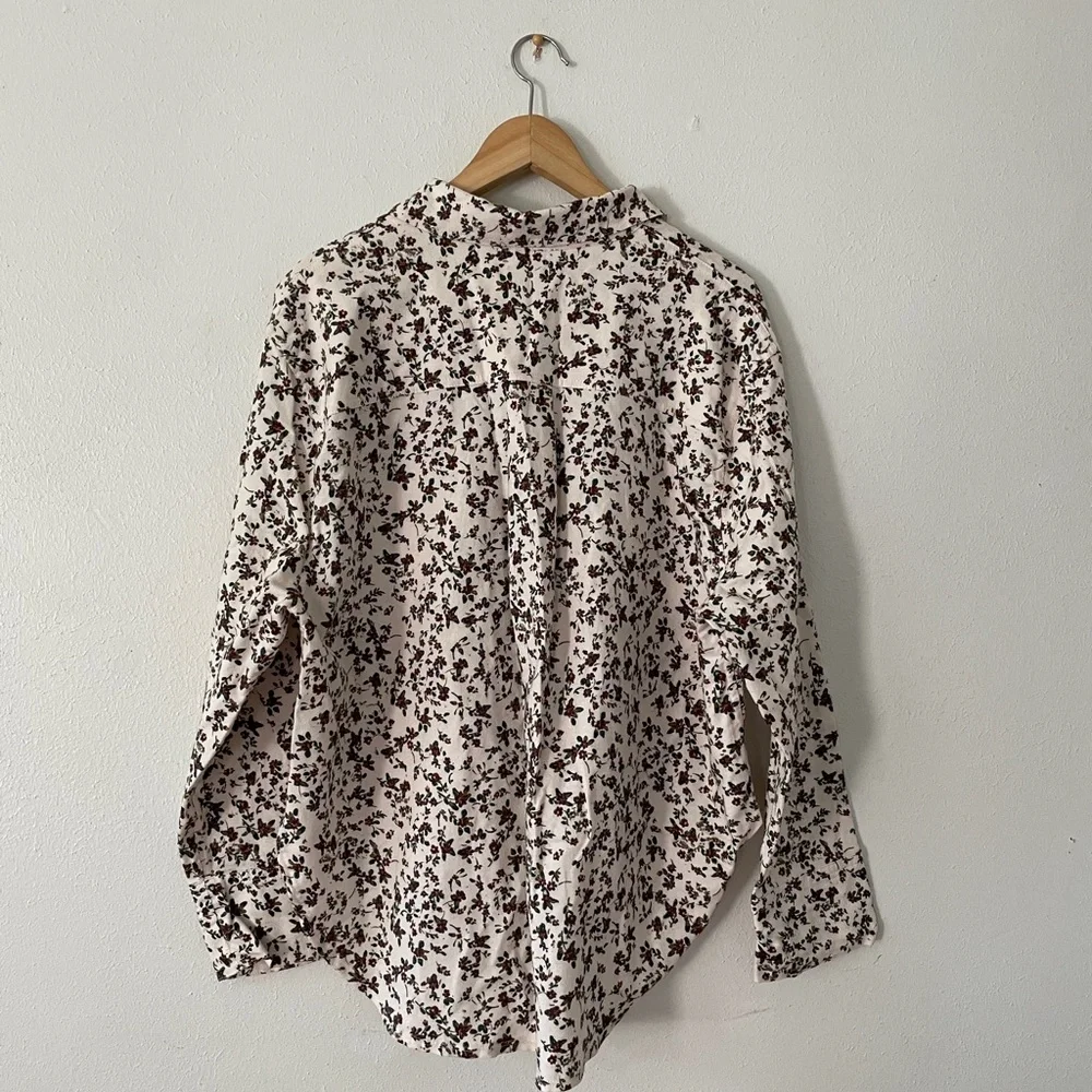 Free People Early Morning Ditsy Floral Flannel Button Up Shirt